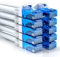deleyCON 10x 0,5m CAT6 Juego de Cables de Red - Corto 50cm U-UTP RJ45 CAT-6 LAN Cable Patch Cable Ethernet DSL Switch Router Módem Repetidor Patch Panel - Blanco