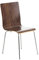 CLP Silla de Espera Pepe I Silla para Visitas con Asiento de Madera I Silla de Conferencia con Soporte Metálico Estable, Color:Nuez