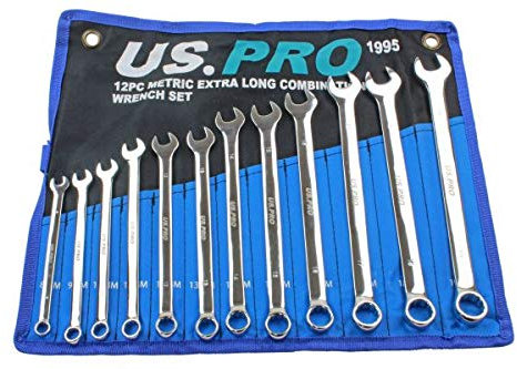 US PRO Jeu de 12 clés mixtes métriques extra longues 8-19 mm 1995
