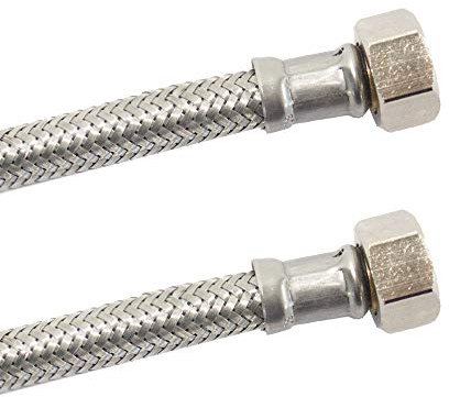 DN8 DVGW Panzerschlauch m. Edelstahlumflechtung 3/8 ÜM x 3/8 ÜM 300 mm