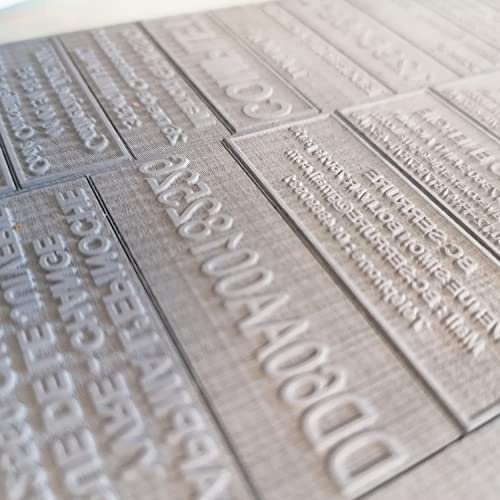 Textplatte für Trodat Metal Line 5207 - Selbstklebende Ersatztextplatte 9 zeilen -60 x 40 mm - Anpassbarer Abdruck des Stempels mit Gummidruck