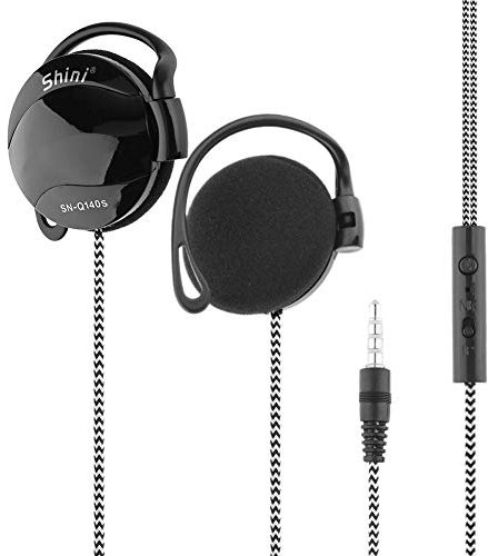 Auriculares in-ear con clip (ultradelgados, ligeros y cómodos de llevar) para iPod, , MP3 y smartphone, color negro