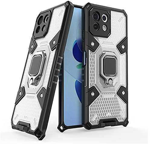 XMTON Funda para Xiaomi Mi 11 Lite,Armor Protección Carcasa con Anillo Magnético Ajustable de 360 Grados [Protector de Cámara] Antigolpes Fundas Carcasas Case para Xiaomi Mi 11 Lite (Transparente)