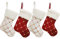 HANTURE Weihnachtsstrümpfe, 4 Stück für Familie, 22,9 cm, Mini-Stickerei, goldene Pailletten, Weihnachtsstrümpfe, weißer Luxus-Kunstfell, Weihnachtsstrumpf für Weihnachtsbaum, Urlaub, Party-Dekoration