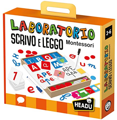 Headu Laboratorio Scrivo & Leggo Montessori Il Kit Più Completo Per Imparare A Leggere E Scrivere It29426 Gioco Educativo Per Bambini 3-6 Anni Made In Italy