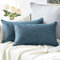 Artscope Kissenbezüge 2er Set Leinen Dekorative Quadratische Kissenbezüge 30 x 50 cm für Home Decor Sofa Schlafzimmer Auto (Blau, 12 x 20)