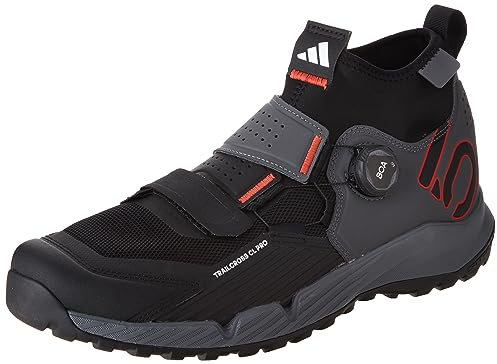 adidas Men's Five Ten Trailcross Pro Clip-in W Mountain Bike Shoe, Grey Five/Core Black/Red, 13.5 UK