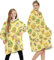 Geagodelia Oversized Hoodie Pullover für Damen Herren Kinder Kuschelig Fleece Decken Hoodie, Hoodie Decke zum Anziehen Kuschelpullover Hausanzug Kapuzenpullover Winter (Gelb - Avocado, One Size)