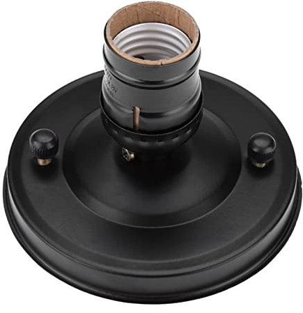 ZPSHYD Support de Base de plafonnier Vintage, E26/E27 Vintage Industriel plafonnier/Applique Murale Support de Base Pendentif Ampoule Lampe Douille à vis(Le Noir)