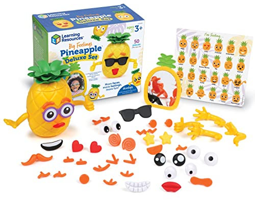 Learning Resources Deluxe-Set Ananas „Große Gefühle“, sozio-emotionales Spielzeug für Kleinkinder, Sensorik-Spielzeug für autistische Kinder, Sprachtherapie-Material, 50-teilig, ab 3 Jahren