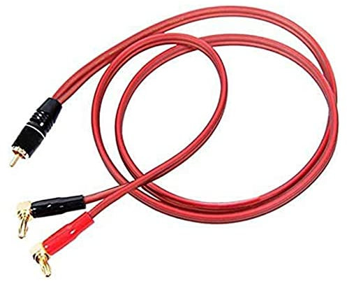 AUNEVN Câble de Haut-Parleur Fiche Banane vers RCA, de Haut-Parleur RCA Mâle vers Fiches Bananes (2 Bananes) de Haut-Parleur HiFi 4N OFC 2M
