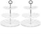 NWK Pack of 2 Large Stable 3-Tier Cupcake Stand 30cm Height Plastic Cake Stand Food Round Display for Wedding Birthday Graduation Afternoon Tea Party (Silver, Large)