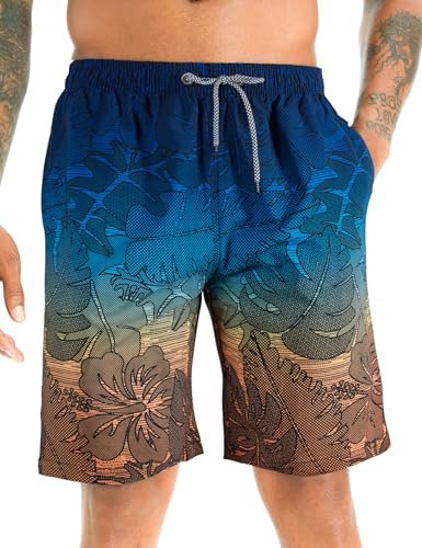 APTRO Maillot Short de Bain Homme Piscine Séchage Rapide Surf l'été Hawaïen Short de Plage Imprimé Jaune S119 S