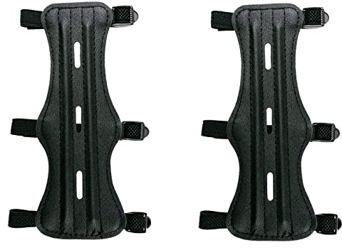 Zelerdo Armschutz für Bogenschießen, Leder, Unterarmschutz, verstellbar, Bogen-Armschutz, 2 Stück