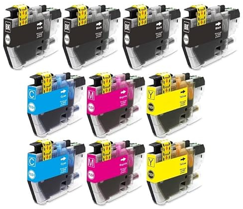 10 Druckerpatronen kompatibel mit Brother LC-3213-4 x Black und je 2 x Cyan, Magenta, Yellow für DCP-J 572, 772, 774, MFC-J 491, 497, 890, 895