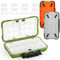 ZENFUN 3 Packs Angelköderbox, Angelgerätebox, Angelgeräte Aufbewahrungsschalen, Köderaufbewahrungskoffer, Zubehörboxen, Dickerer Kunststoff, Wasserdicht und Luftdicht (Orange, Grün, Grau)