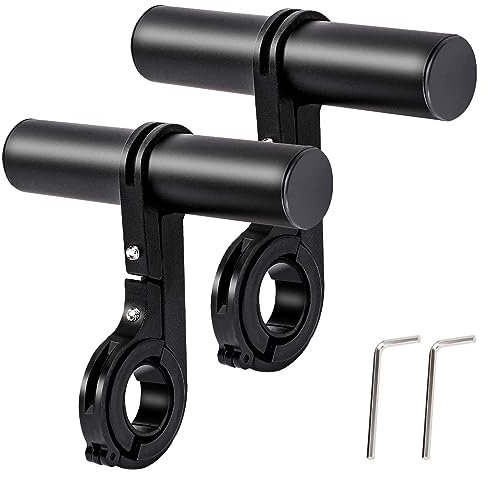 Juego de 2 extensores de manillar de bicicleta, accesorios de aleación de aluminio, extensión de manillar de clip único, extensión de manillar para motocicleta, para fijar velocímetro, luz, teléfono