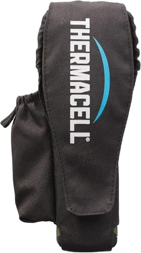 Thermacell Holster Schwarz für MR-300 MR-350 MR-450 - Robustes Nylon Mückenabwehr Holster mit Clip & Zusatzfächern für Gaspatronen und Wirkstoffplättchen - ohne Gerät, schwarz