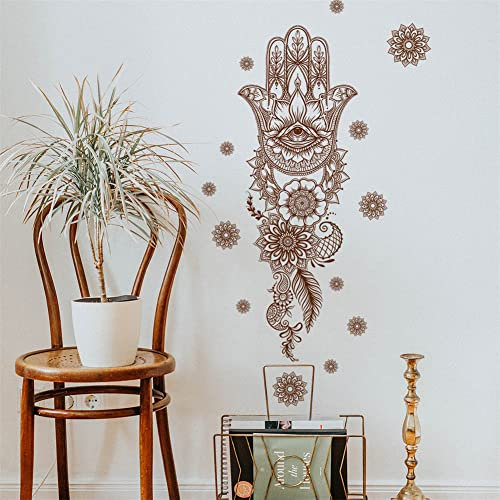 Fliesenaufkleber, Mandala Palme Lotus Wandaufkleber Schlafzimmer Wohnzimmer Wandaufkleber Selbstklebende Heimdekoration Wandaufkleber