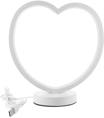 DOITOOL 2st Nachtlicht Herz Schreibtischlampe Modernes Nachttischlicht Herz Nachttischlampe Moderne Tischlampe Lampen Für Mädchenzimmer Kind Weiß Einfach Plastik Lampenschirm