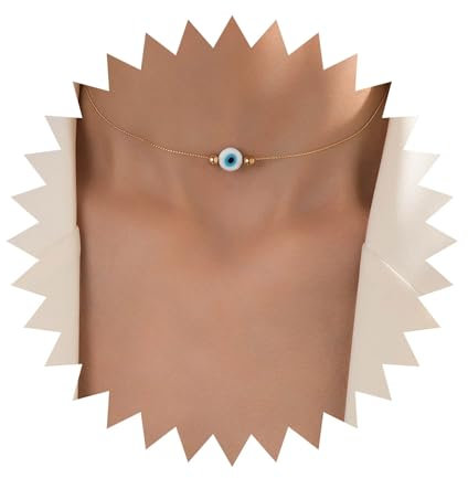 Yheakne Boho Böser Blick Choker Halskette Gold Winzige Auge Anhänger Halskette Vintage Böser Blick Kragen Halskette Glücksauge Halskette Schmuck Für Frauen Und Mädchen