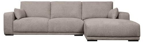 Furnhouse California L-Form Ecksofa Rechts Creme Beige – Hochwertiger Stoffbezug, Skandinavisches Design, Taschenfederkern, Bequeme Polsterung, Modernes Wohnzimmersofa mit Ottomane