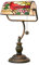 Blivuself Nördlicher Kardinal Vogel Tiffany Bankers Schreibtischlampe Buntglas Tischlampe Vintage Schlafzimmer Büro Studie Pull Kette Leseschreibtisch Licht Nachttisch Antike Schreibtischlampe