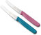 LACOR - 39086 - Couteaux de Cuisine Professionnels, Set Couteau Cuisine, Set 2 Pièces, Couteaux de Table Dentelés, Pointe Arrondie, Acier Inoxydable, Série Etern, Lame de 10,5 cm, Bleu et Magenta
