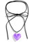 Irikdescia Collana Girocollo a Cuore Gioielli Y2K con Elegante Fiocco Intrecciato Catena Regolabile in Velluto Nero Collana con Pendente a Cuore per Ragazze Donne (Viola)