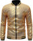 Glitzer Jacket Herren Pailletten-Jacke Metallic Nachtclub Reißverschluss Bomberjacke 80er Jahre Outfit Herren Mode Casual Baseball Bomber Glänzende Jacke Disco Party Karneval Kostüm