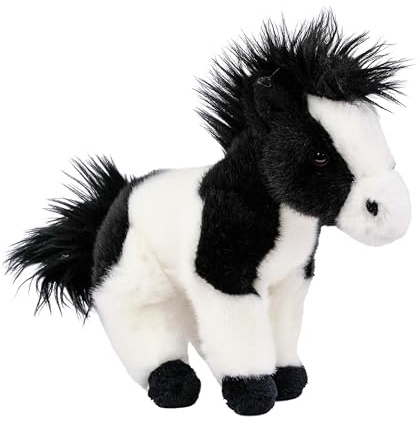 Teddys Rothenburg Kuscheltier Pferd schwarz/weiß stehend 20 cm Plüschpferd Plüschtier