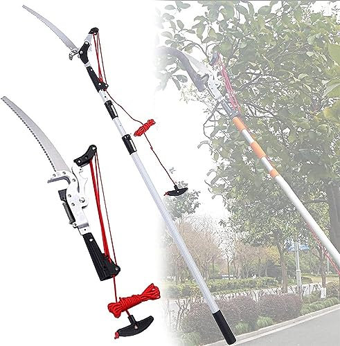 Tree Saw Branch Pruner, Extendable Telescopic Pole Pruning Saw with Lopper Cutter, Heavy Duty Garden Tree Pruner, Includes Saw Blade (Color : 6m/19.6ft)