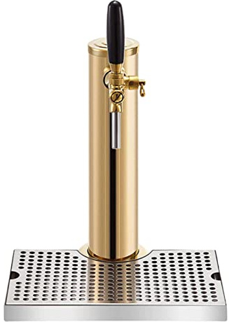 JSDQQG Torre Kegerator de cerveza de acero inoxidable, torre de cerveza con bandeja de goteo, torre de cerveza de barril de doble grifo, torre Kegerator de cerveza de barril de un solo grifo para
