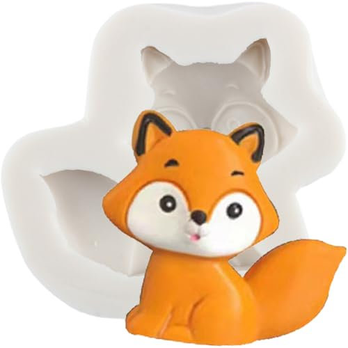 MINFEIDMS Moule en silicone pour décoration de gâteau en forme de renard pour décoration de gâteaux, chocolat, bonbons, pâte à gomme polymère