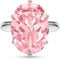 Linawe Rose Quartz Morganite Pink Imitation Diamond Cubic Zirconia Love Ring for Women, Silver Engagement Wedding Gemstone Rhinestone Adjustable Ring Costume Jewellery