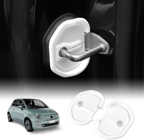 KUNGKIC For Fiat 500 Fiorino Punto Fullback Qubo Doblo Panda Silica Gel Cover Car Door Lock Dust Cover Accessories Interior Parts Trim (White)