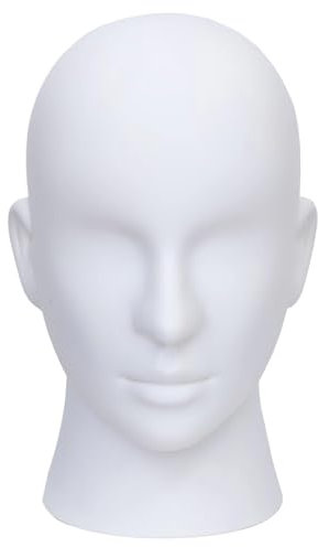 YYQXZG Mannequin Kopf Glossy Professional Kopf PVC Mann-Erwachsene Mannequin Kopf Display für Brille ,Hut,Spielkonsole,Perücken,Kopfhörer (Hoarse white)