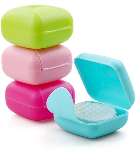 Etenpo Kosmetik-Wattepad-Halter, 4 Stück, Kunststoff, Baumwolle, quadratisch