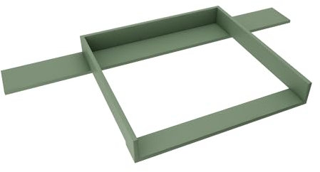 regalik Wickelaufsatz mit Platte für Hemnes von IKEA, Wickeltischaufsatz für 50x160 cm Kommoden, Abnehmbar Wickelkommode aufsatz, Gerade Frontplatten, Grün