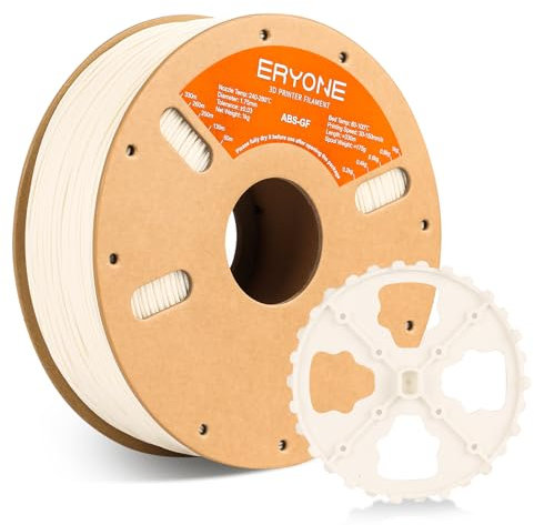 ERYONE Glass Fiber ABS Filament 1.75mm +/- 0.03mm, 3D Printing Filament ABS, 1kg (2.2 lbs)/Spool, White