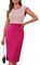 GRACE KARIN Robe Tendance Longueur Genou pour Femmes élégantes Robe Crayon Robe d'affaires Robe Fourreau Grille Rose Rouge M