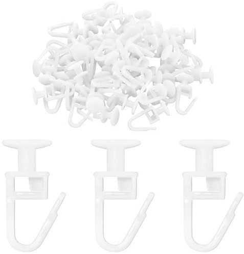 120 ganci per tende in plastica bianca, ganci scorrevoli per binari per tende, ideali per tende e tende da doccia