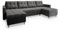 Masseno Ecksofa Milo U mit Schlaffunktion U-Form, Sofa mit Bettkasten, Wohnzimmersofa, Couch, Soffa, Bettsofa, Couchgarnitur- Grau, Paros 06