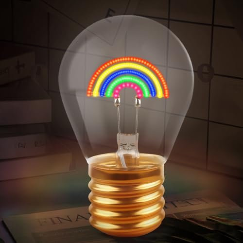 TUZELIYA Geburtstag für Manner Frauen - USB Regenbogen Tischlampe in Form einer Glühbirne für Schlafzimmer, Spielzimmer, Bar, Party - Geschenke für Geburtstag Weihnachten