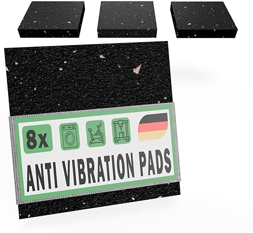 FUX 8 Anti Vibration Mat for Washing Machine & Tumble Dryer 90x90x3 mm | Rubber, Made in Germany, Black