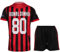 KISRAS Milan Ronaldinho Kinder Trikot #80 No Sonderdesign Limitierte Auflage Fußball Trikot Shorts Kinder und Jugend Größe(Heim,164)