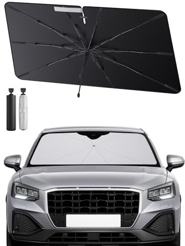 SHAOHAO Compatible con Audi Q2 2016-2024 Parasol Coche Delantero Protector Solar Parasol Paraguas Coche Resiste a los Rayos UV Plegable Audi Q2 Accesorios