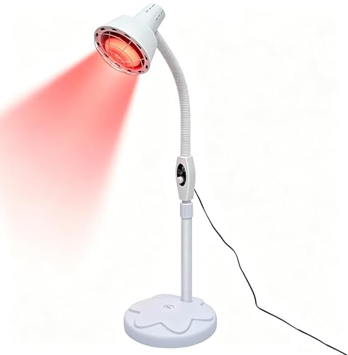 Atnhyruhd Leistungsstarke Infrarot-Wärmelampe zur Linderung von Muskelschmerzen oder Erkältungen Infrarotlampe Arthritis Massage Physiotherapie 360°Drehung 275W 220V