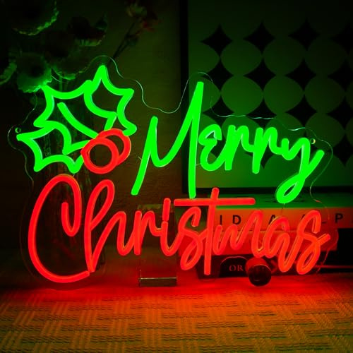 OYCGZV Targa al neon con scritta Frohe Weihnachten Neon Sign USB LED per Capodanno, festival, casa, ristorante, bar, club, camera da letto, festa