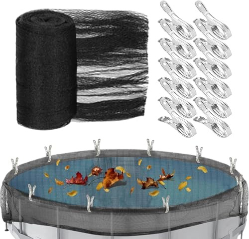Sicherheitsnetz für runden Pool | Abdeckplane und Tiere | Sonnensegel mit 12 Klammern | für Garten Terrasse Außenbereich